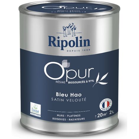 Peinture Couleur à base de résine biosourcée à 97% - Satin - 2L - bleu hao - Ripolin (1/5)