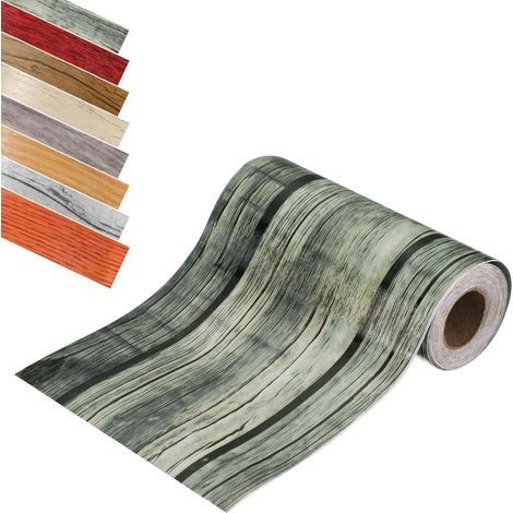 Ruban Bois Grain, 2" x 33Ft Ruban Réparation Bois Autoadhésif Simulé Patch Réparation pour Coin Mur Table Porte Plinthes Sol Meuble ornementation Maison (Gris) (1/5)