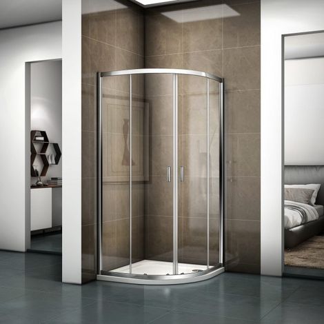 Cabine de douche ¼ de cercle HAMAR 309 RIHO 90x90 x200cm à portes coulissantes (1/3)