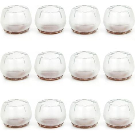 Lot de 12 protège-pieds de chaise antidérapants en silicone pour pieds de meubles ronds et carrés (1/5)