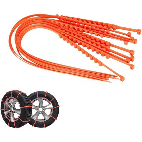 Wiederverwendbare Schneeketten für Autos, rutschfeste Kabelbinder für Schneeketten, verstellbare Notfall für Reifen, Schnee- und Schlammketten (40pcs)