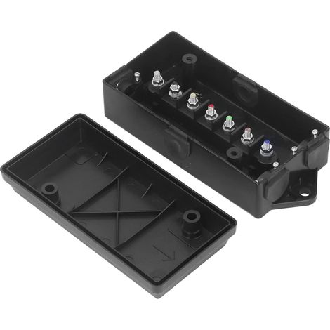 Boîte de Jonction de Remorque Étanche à 7 Voies, Connecteur de Borne ABS, Boîte de Connexion de Câble à 7 Pôles pour la Distribution d'Énergie (1/5)