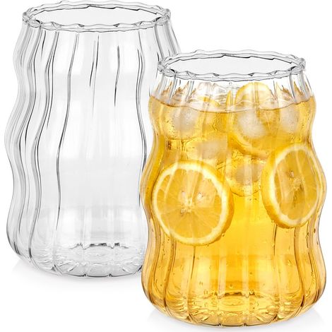Lot de 2 grands verres pour eau et jus de fruits (580 ml) (1/5)