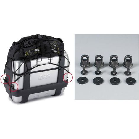 Set di 4 ganci Kappa per fissare una rete portabagagli (rete anti-ragno)