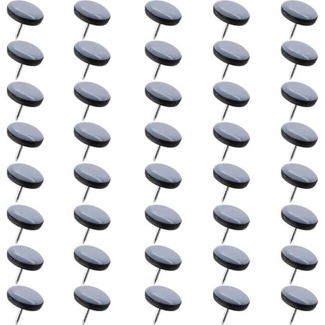 40 x Gliders for Chairs with Nail 22 mm, Round Gliders for Furniture Skates, for Chair, Sofa, Office, Table, Beds, Tiles, Parquet (1/5)