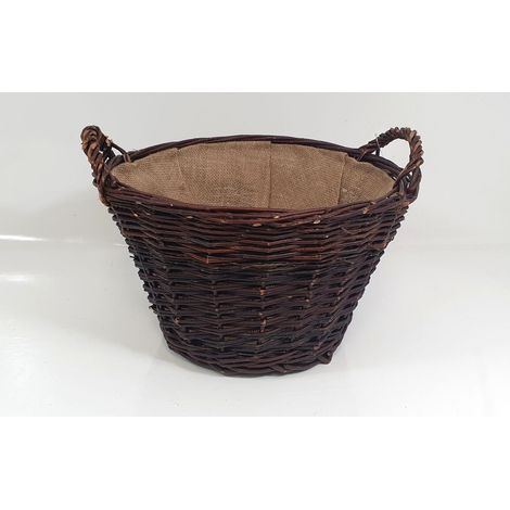 Aufbewahrungskorb Kiepe braun mit Jute mittel Aufbewahrungskorb
