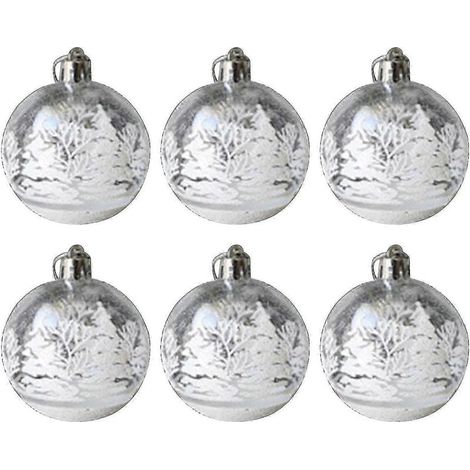 Lot de 6 boules de Noël transparentes compatibles avec la décoration du sapin. (1/5)