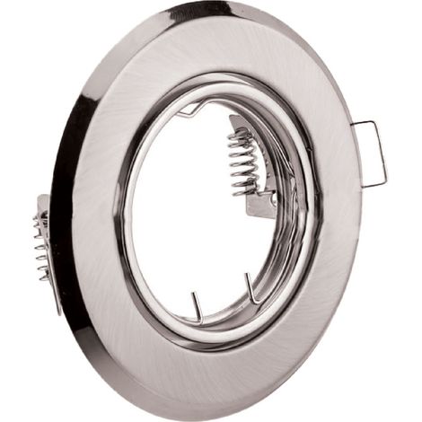 PORTAFARETTO LED ORIENTABILE IN METALLO colore satinato Ø 93 x h.27 mm. Ø imbocco 65 mm.  - VTAC