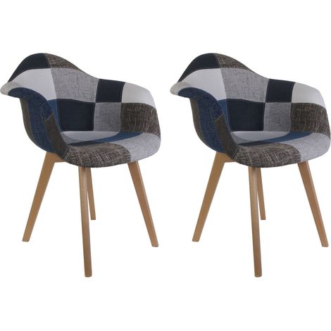 Lot de 2 Fauteuils - HOME DECO FACTORY - Patchwork - Confortables - Multicolore (1/5)