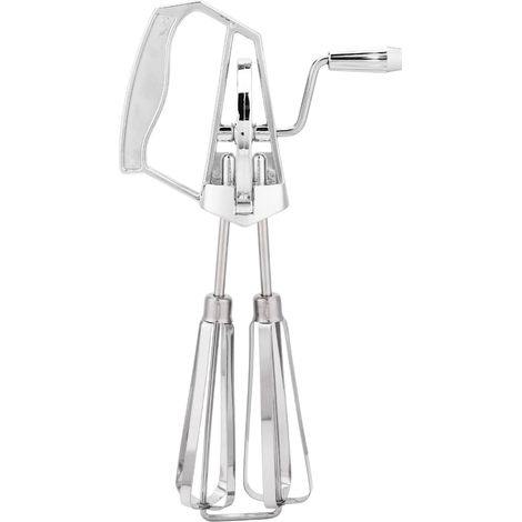 Batteur à Œufs Manuel Rotatif Double, en Acier Inoxydable Fouet Manuel Rotatif Outil de Cuisine Non Électrique pour Pâtisserie Cuisson Crémage et Pâtes à Frire (1/5)