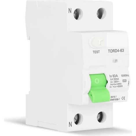 Interruttore differenziale RCD tipo A 2P63A, interruttore ad azione di corrente residua RCCB 63A 30MA-1 pz (1/5)