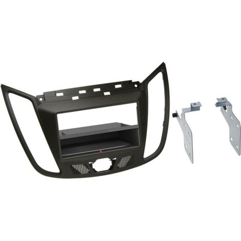 Facade autoradio 2DIN compatible avec Ford C-Max ap10 Avec vide poche Induction Qi Marron fonce