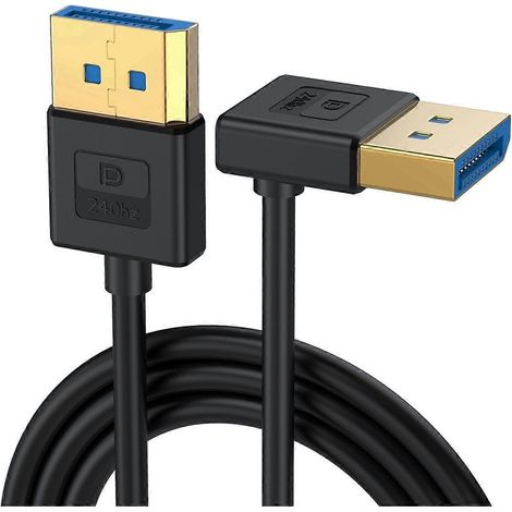 Câble ultrafin coudé vers le bas 1,4 DP vers DP 8K 60 Hz UHD 4K 144 Hz (comme illustré) (1/5)