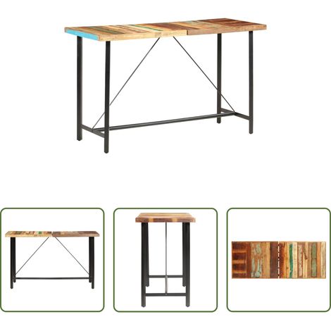 Bois de récupération - Table de bar 180x70x107 cm Bois de récupération solide (1/5)
