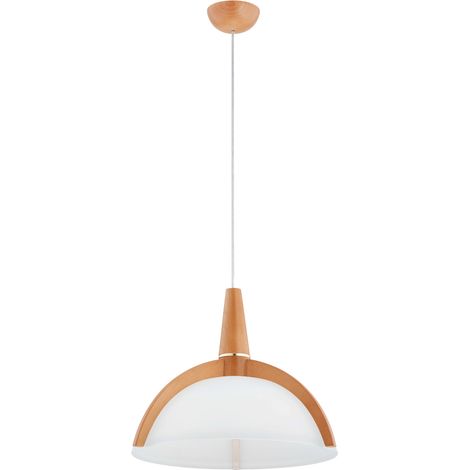Suspension scandinave bois/verre blanc Ø44 E27 KLAN (1/3)