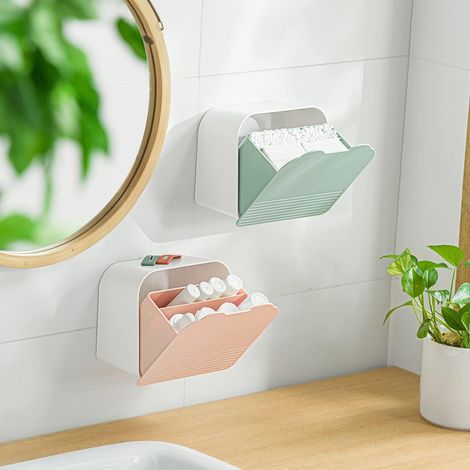 Aufbewahrungsbox für Make-up-Pads, Wattestäbchen, Wattepads, Schwämme, Badesalz, rosa