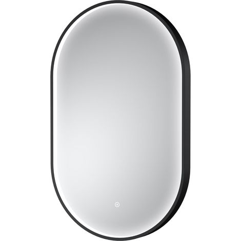 Hudson Reed Columba Black Inset Framed LED Touch Sensor Bathroom Mirror 800mm H x 500mm W (1/3)