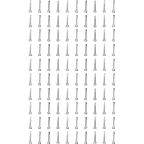 Vis à métaux autoforeuses 100 pièces, tête fraisée Phillips en acier inoxydable 410, filetage M4.2 x 32 mm, pour fixation rapide sur tôle et bois, résistantes à la corrosion. (1/5)
