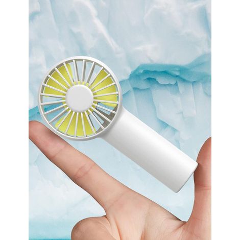 Mini Portable Battery Operated Fan - 2000mAh Battery, USB Personal, 3 Speeds, Enhanced Airflow, Quiet Rechargeable - White (1/5)