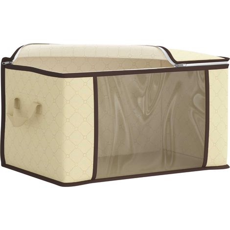 Maison Exclusive - Scatola di stoccaggio con finestra laterale trasparente Crema (1/5)
