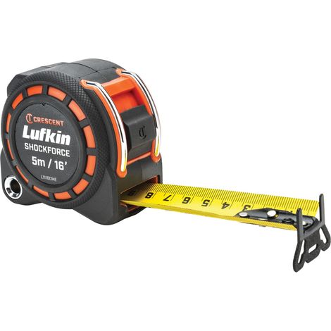 Lufkin L1116CME2 3cm (1-3/16") x 5m (16') Double-Sided Shockforce Tape, Drop-Tested from 30 Meters