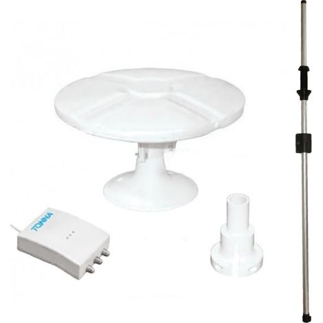 Antenne TNT omnidirectionnelle 40dB – Amplificateur faible bruit – Longueur mât 160 cm – Résistante aux intempéries – Pour camping-car et caravane – Antarion (1/2)