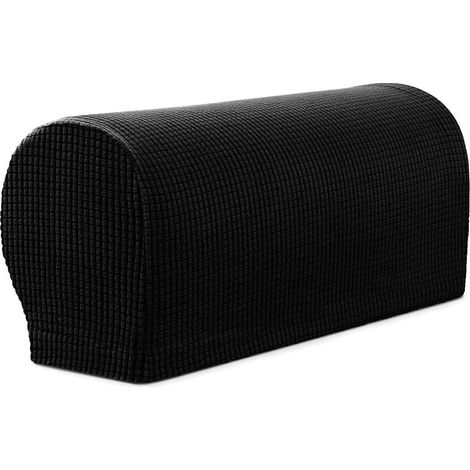 4 Pièces Couvre Accoudoirs Housses de Fauteuil Imperméables Couvertures d'Accoudoir de Canapé en Polyester Extensible Housse de Canapé en Spandex pour Canapé de Salon Inclinable (Noir) (1/5)