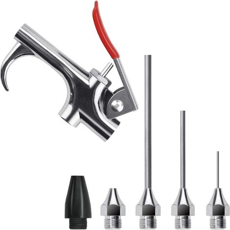 Druckluftpistolen-Set mit 5 austauschbaren Düsen, Druckluftpistolen-Set aus Zinklegierung für Standard-Luftkompressoren mit 1/4 Zoll NPT (1/5)