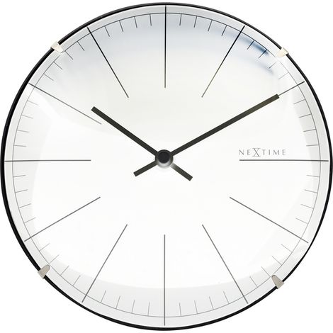 Nextime Tisch- Wanduhr Big Stripe Mini Dome Ø 20 cm weiß Wanduhr (1/5)