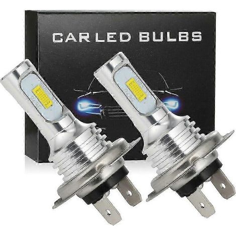 Kit de conversion de 2 ampoules LED H7 pour phares (feux de route/croisement), 80 W, 4000 lm, 6000 K, blanc, pour voitures, camions et SUV (1/4)