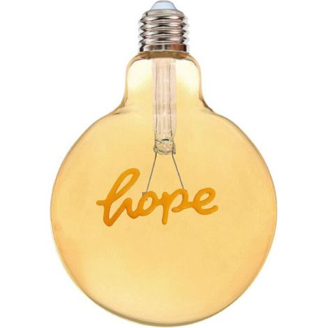 Lampadina globo a LED attacco E27 stile vintage con scritte filamento luce calda scritta HOPE (1/3)