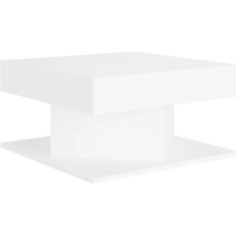 Table basse de salon, Table Café, Blanc 57x57x30 cm Aggloméré OIB3710E (1/5)