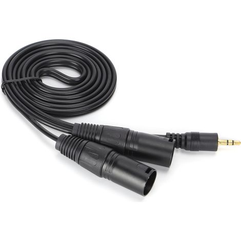 Cable Microphone - Fiche 3.5 mm vers Double XLR Mâle - Pour Studio Enregistrement et Sonorisation Professionnelle - 1 Pièce (1/5)