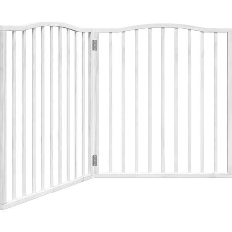 Barrière pour chien Barrière de sécurité pliable 2 panneaux 160 cm bois de peuplier CFW10780 (1/5)
