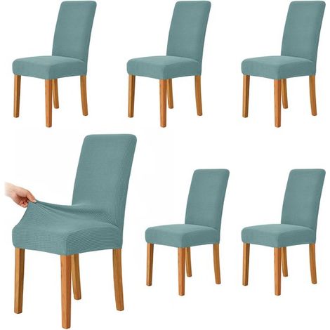Fundas para sillas de comedor,Paquete de 6,Fundas para sillas,Fundas decorativas para asientos,Largo/Ancho/Alto: 38,48 / 38,48 / 47,58 cm (1/5)