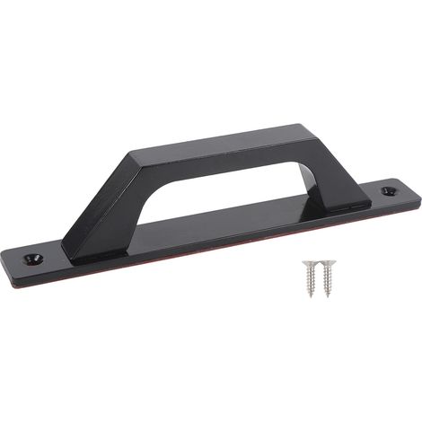 Poignée de porte adhésive en alliage d'aluminium anti-corrosion 2Pcs – pour portes barn, portes coulissantes, armoires, dressings et cabinets (2 poignées + 4 vis, noir)