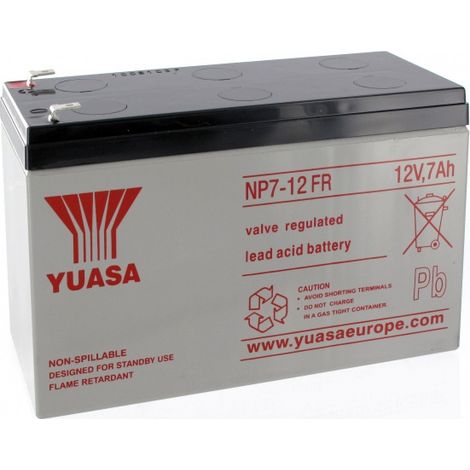 Yuasa – Batterie plomb 12V 7Ah pour centrale d'alarme – Ignifugée et résistante à la chaleur – Compatible Siemens SI120F-NF