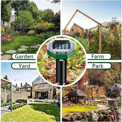 Anti Taupe Ultrason Solaire 8 pièces,Repulsif Taupe Ultrason Solaire avec IP65 Imperméable,Utilisable dans Les Jardins, Les Terrasses et Les Pelouses pour Repousser Les Taupes (1/2)