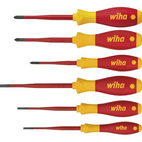 Wiha Set di giravite SoftFinish® electric slimFix A taglio, Phillips positivo-negativo/Pozidriv, 6 pz. (38362)