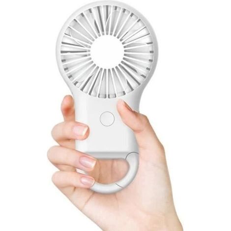 Mini-Ventilator, tragbar, USB-aufladbar, 800-mAh-Akku, 3 Windgeschwindigkeitsstufen, farbiges LED-Licht