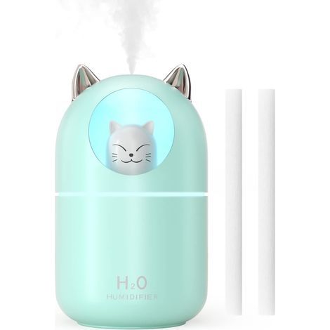 Umidificatore d'aria a nebulizzazione fredda senza acqua con spegnimento automatico, per camera da letto, verde (1/5)