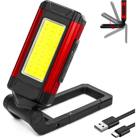 Lampara Linterna de Taller LED recargable USB Base giratoriaM POWERBANK y resistencia al agua IP43 2200 mAh, 500 Lm (1/5)