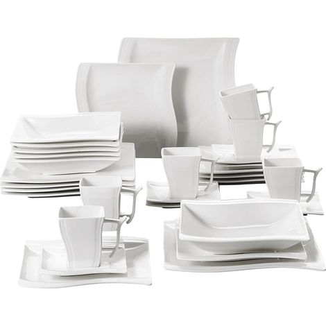 Service de vaisselle, Design élégant, Matériau écologique, 30-Pièce (1/2)