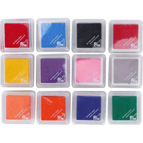 12Pcs Craft Ink Pad Stamp Single Metallic 11 Colors DIY Paper Wood Cloth Printing Pad (1/5)