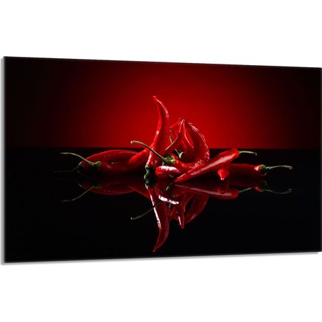 Glas-Herdplattenschutz 80x52 Chili