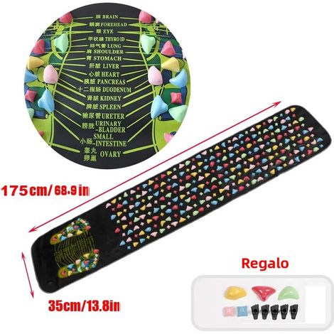 Tapis de massage des pieds par acupression (175 x 35 cm) pour la santé et la marche (1/5)