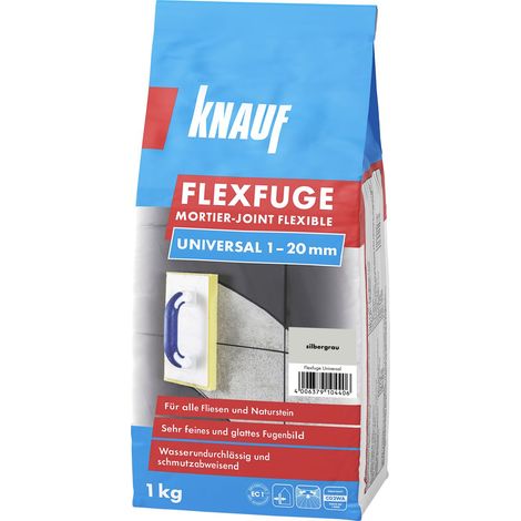 Knauf Fugenmörtel Flexfuge Universal 1 - 20 mm silbergrau 1 kg Fugenmörtel
