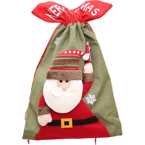 Bolsa De Regalo Navideña - Para Dulces Juguetes Y Pequeños Objetos - Reutilizable - Ideal Para Envoltura De Regalos Y Decoración De Fiesta - 1 Unidad (1/5)