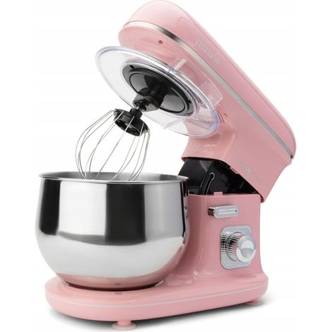 Clatronic KM 3711 - 5-Liter-Kuchenmixer, elektronische Geschwindigkeitsregelung, 1100 W Rock & Retro-Serie im Vintage-Stil, pastellrosa (1/5)