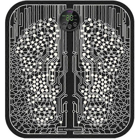 Tapis Ryoku EMS pour soulager la douleur et détendre les pieds grâce à un massage par points d'acupression (Version améliorée, noire, sans télécommande) (1/5)